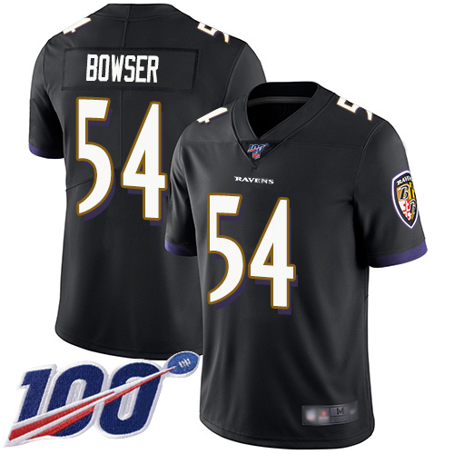 Baltimore Ravens Limited Black Men Tyus Bowser Alternate Jersey NFL Football #54 100th Season Vapor Untouchable->nfl t-shirts->Sports Accessory